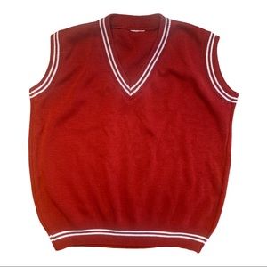 Vintage Red White Sweater Vest